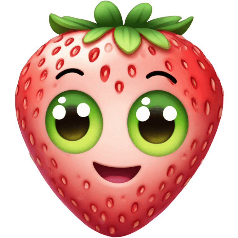 Kawaii pink strawberry emoji