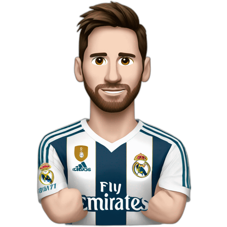 Messi with Real Madrid shirt emoji