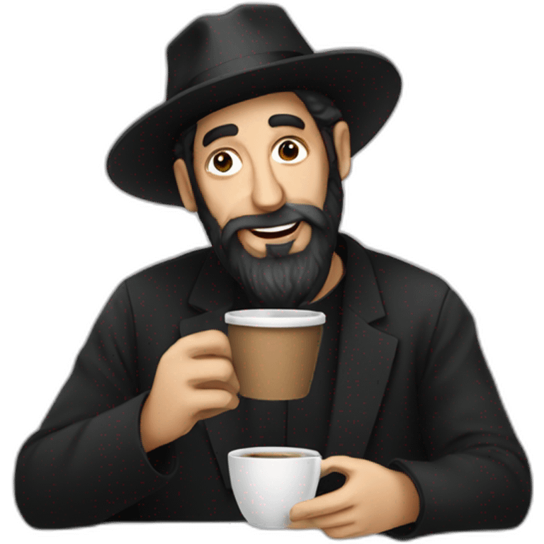 Hassid drinking coffee  emoji