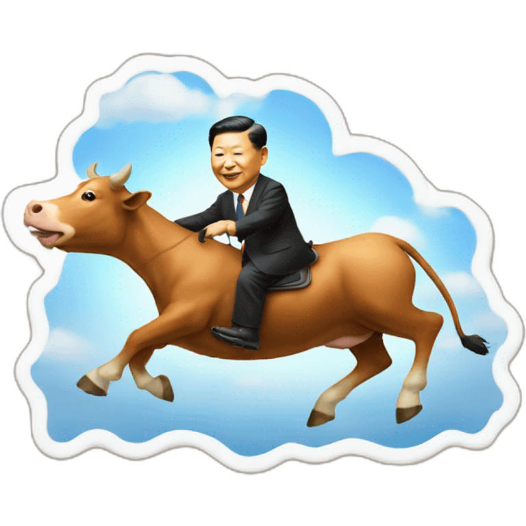 xi jinping riding a cow emoji