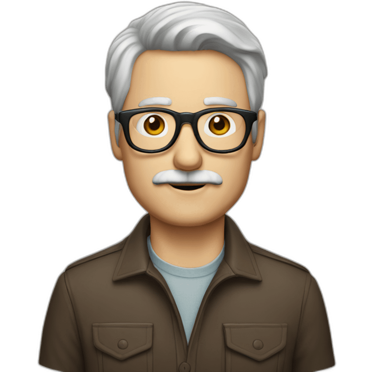 middle age white man mustache brown hair glasses with a camera emoji