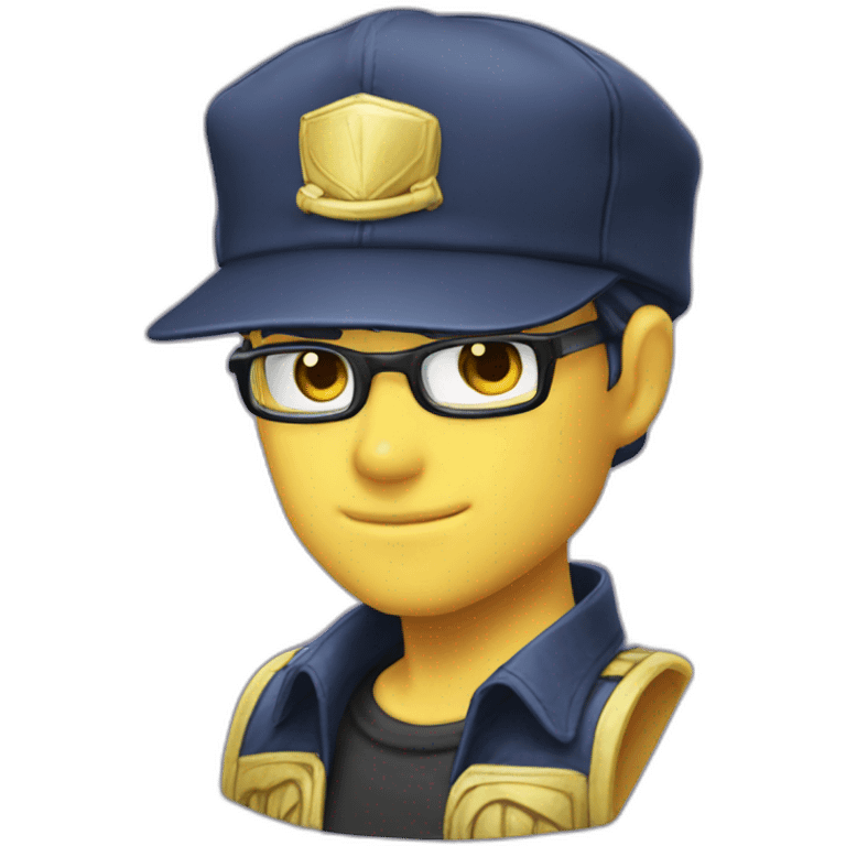 a yellow nerd who wear the jotaro kujo cap emoji