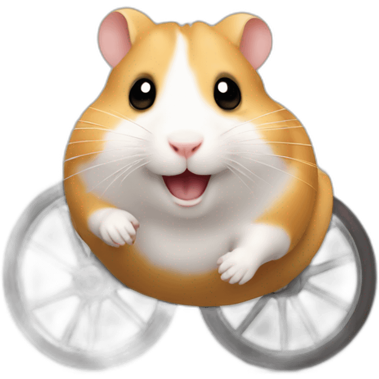 a hamster running without legs on a wheel emoji