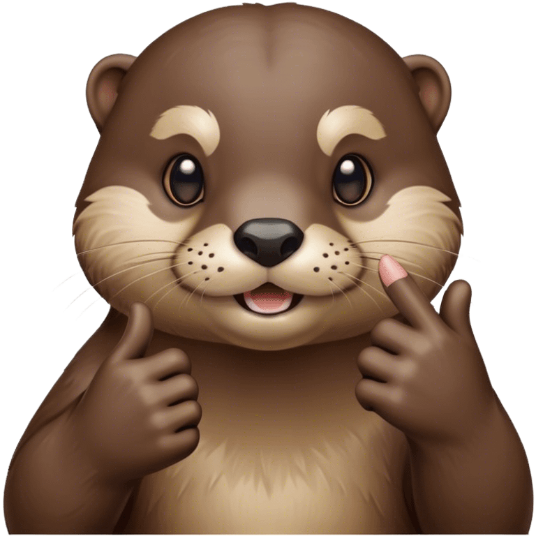 Otter shows middlefinger emoji