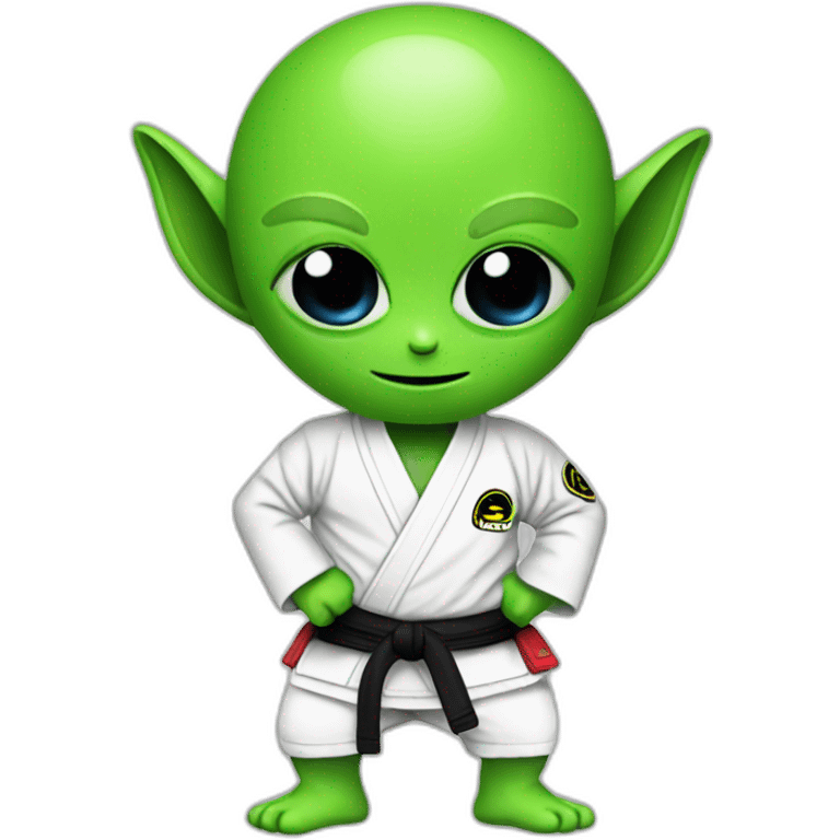 Alien wearing a Jiu-Jitsu gi emoji