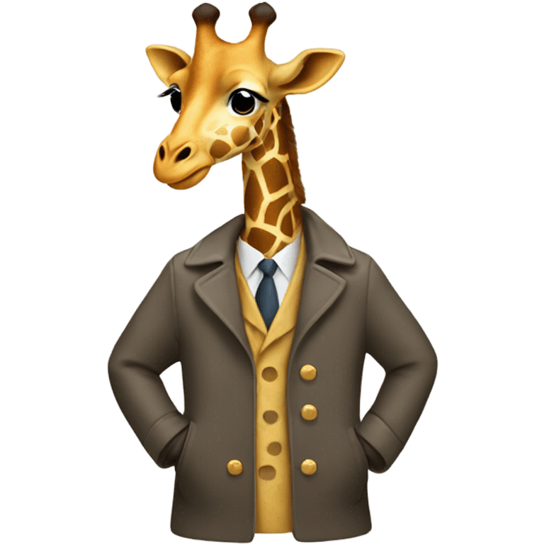 Giraffe wearing a coat emoji