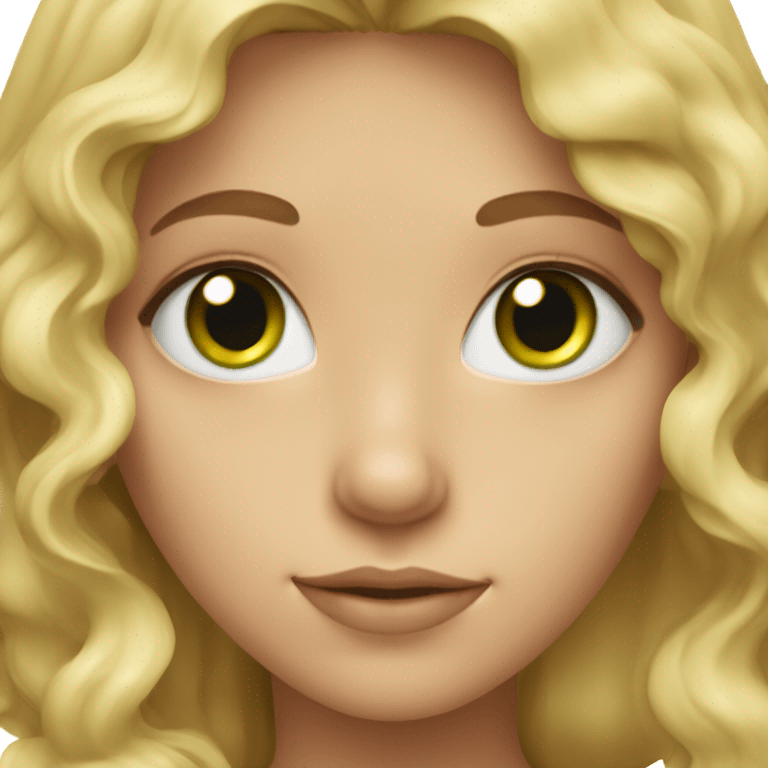 Blonde girl with wavy hair and green eyes emoji