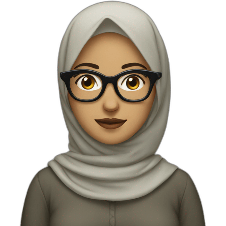 women muslim with black glasses emoji