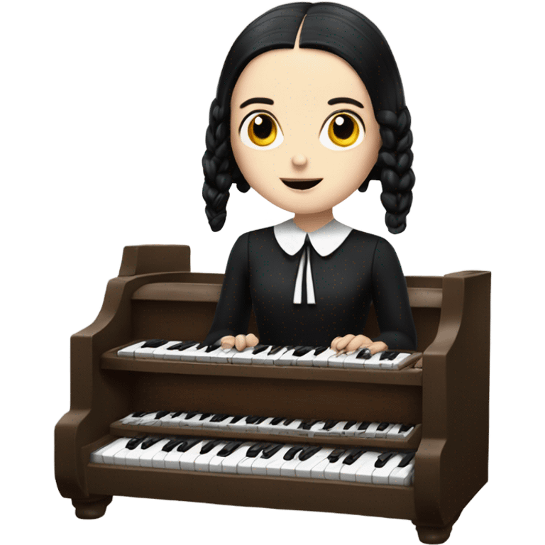 Wednesday Addams, playing the organ emoji