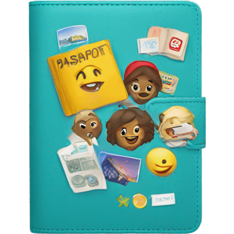 passport cover with stickers  emoji