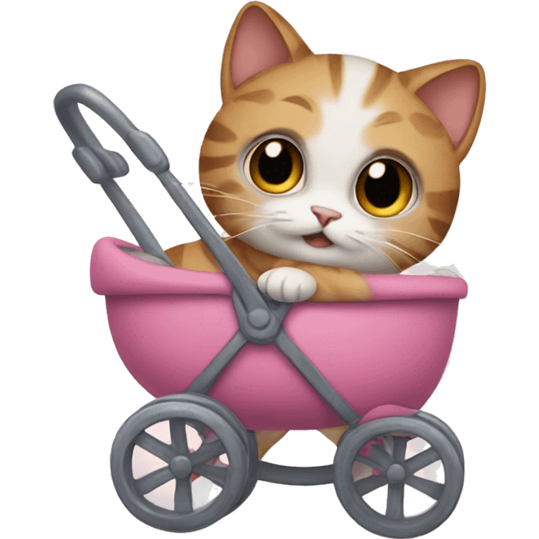 Cat in a stroller emoji