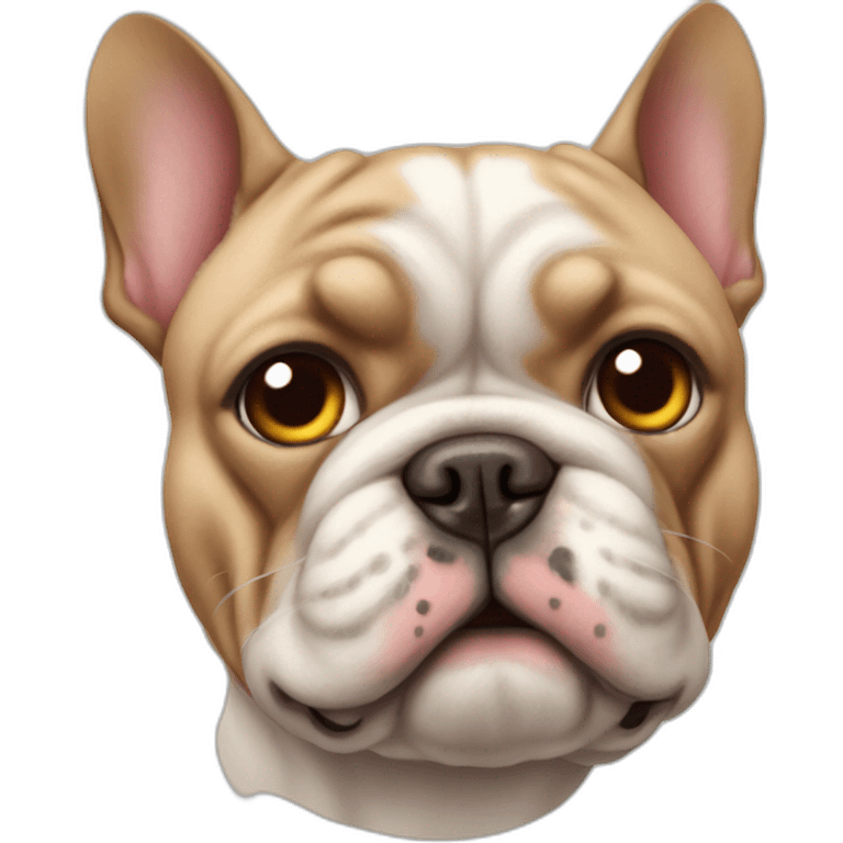 Bouledogue avec un chat sur la tête emoji