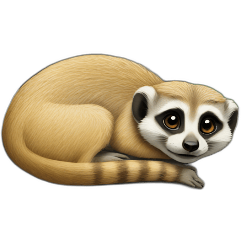 Meerkat lying sideways on a stone emoji