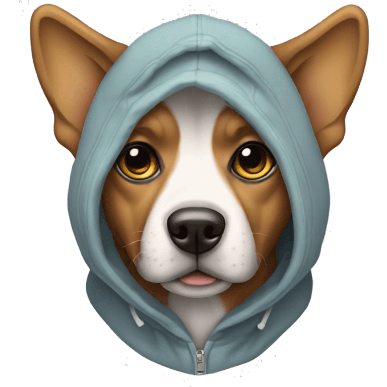 Dog wearing hoodie emoji