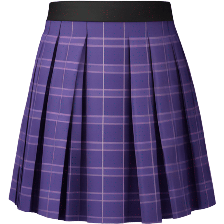 Purple tartan pleated mini skirt, isolated emoji