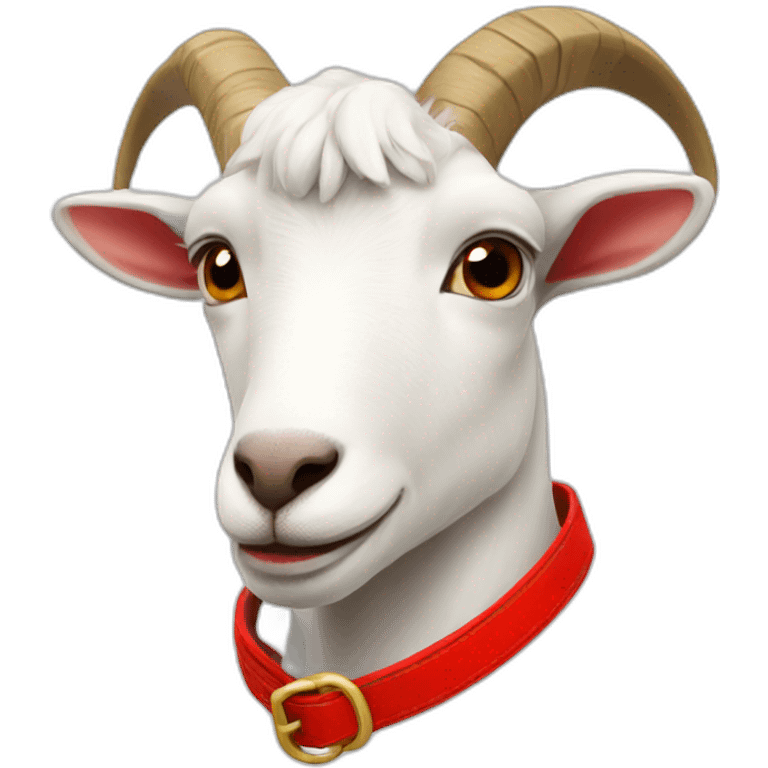 white goat with red collar emoji