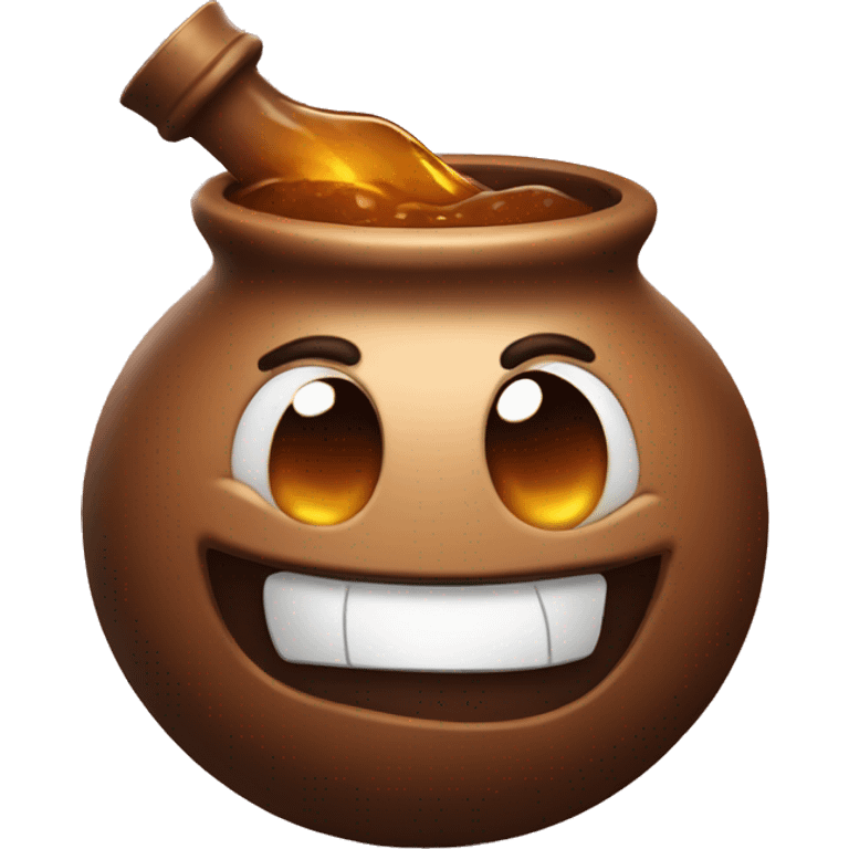 brown magical potion with great laugh emoji