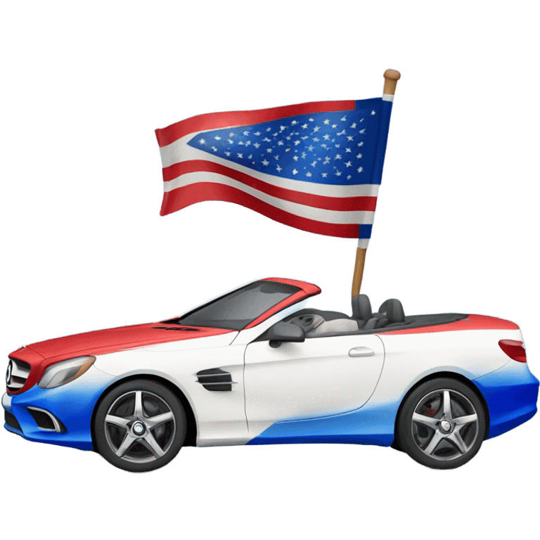 Red, white, blue mercedes benz emoji