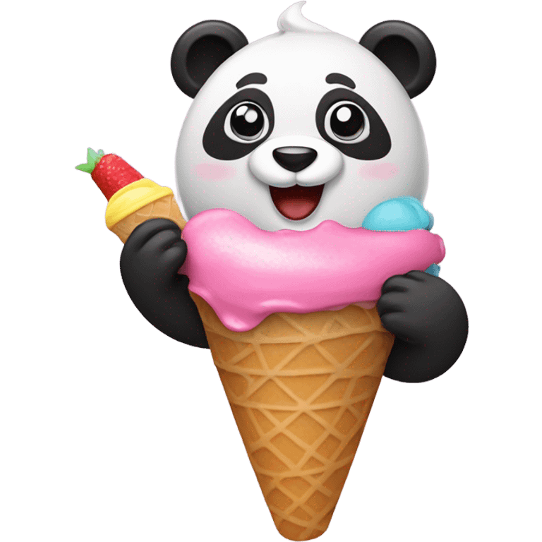 Panda eating ice cream emoji