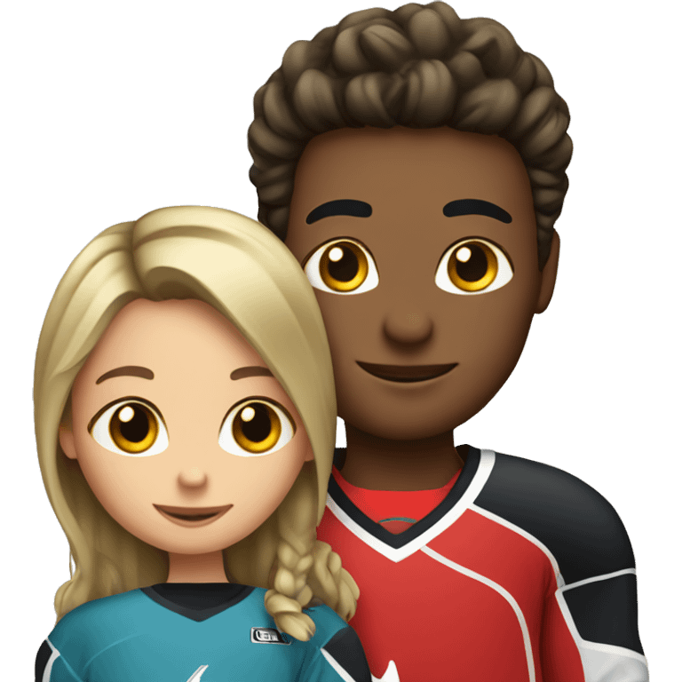 Hockey player with a girl emoji