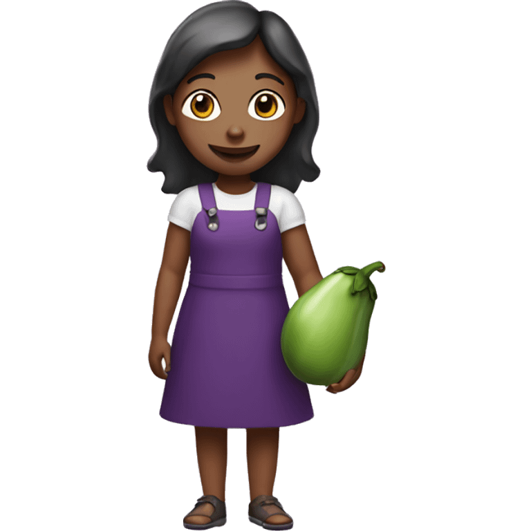 Girl with eggplant in hand  emoji