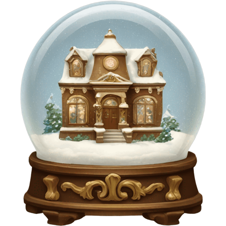 vintage brown rococo snow globe emoji