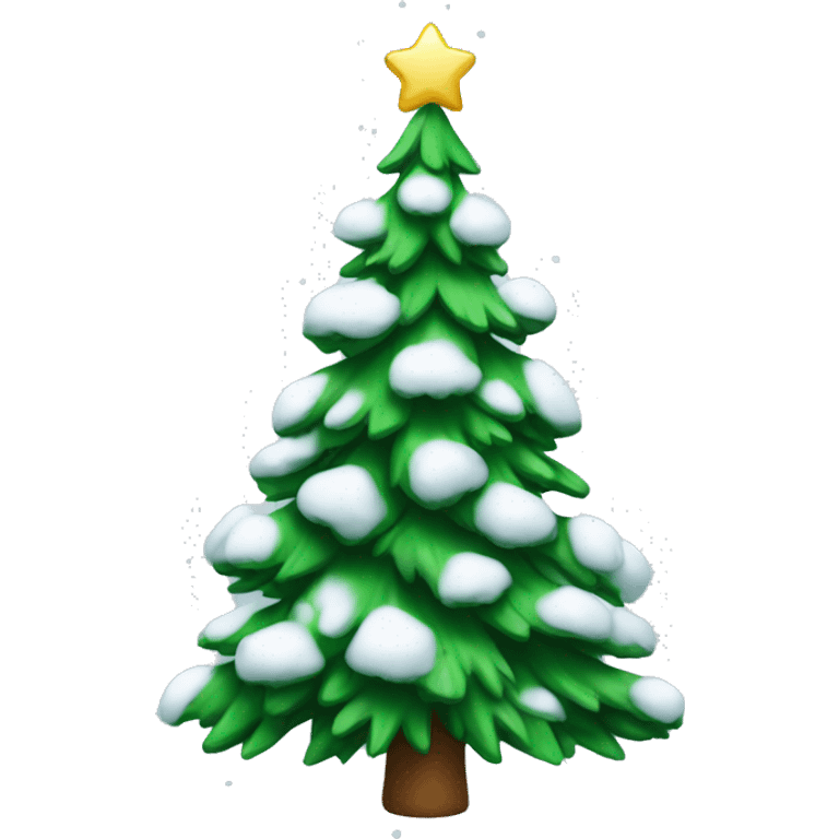 Christmas tree with snow emoji