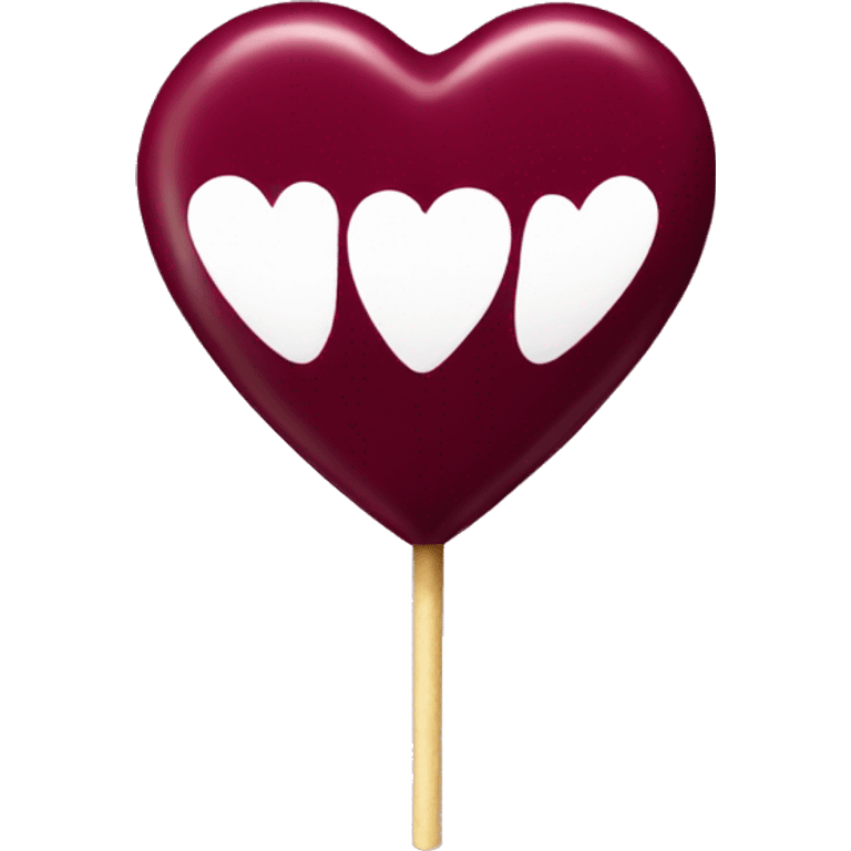 Burgundy heart lollipop emoji