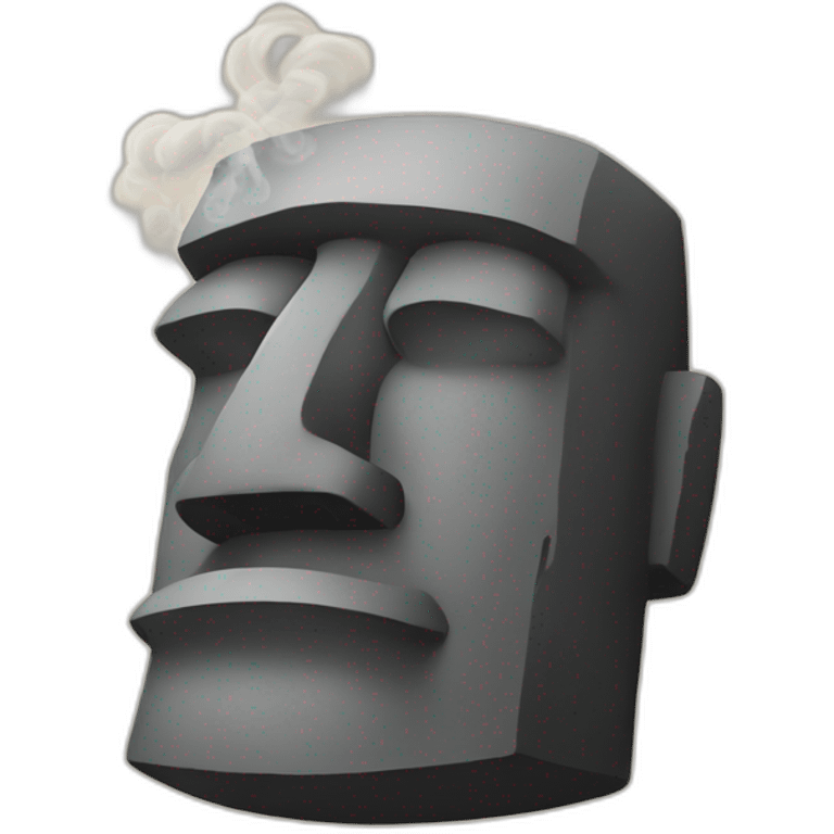 moai stone smoking emoji