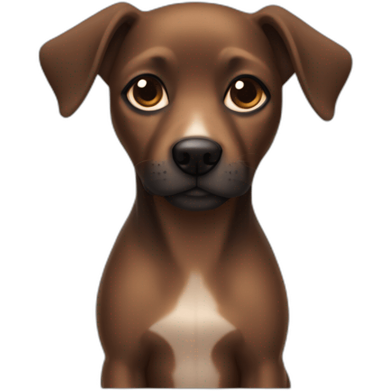 little dog pincher with black skin color and some brown hair emoji