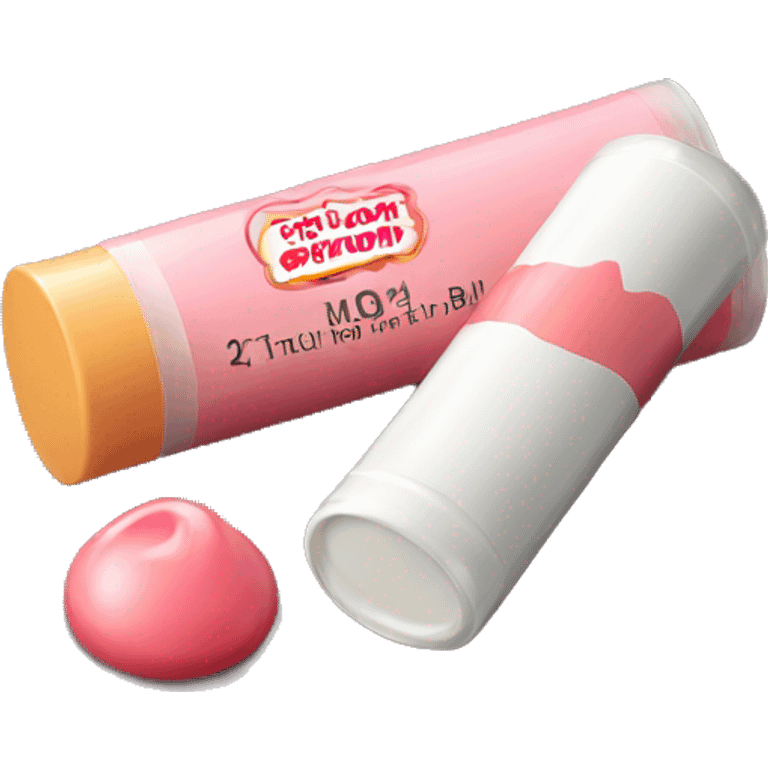 lip balm with label emoji