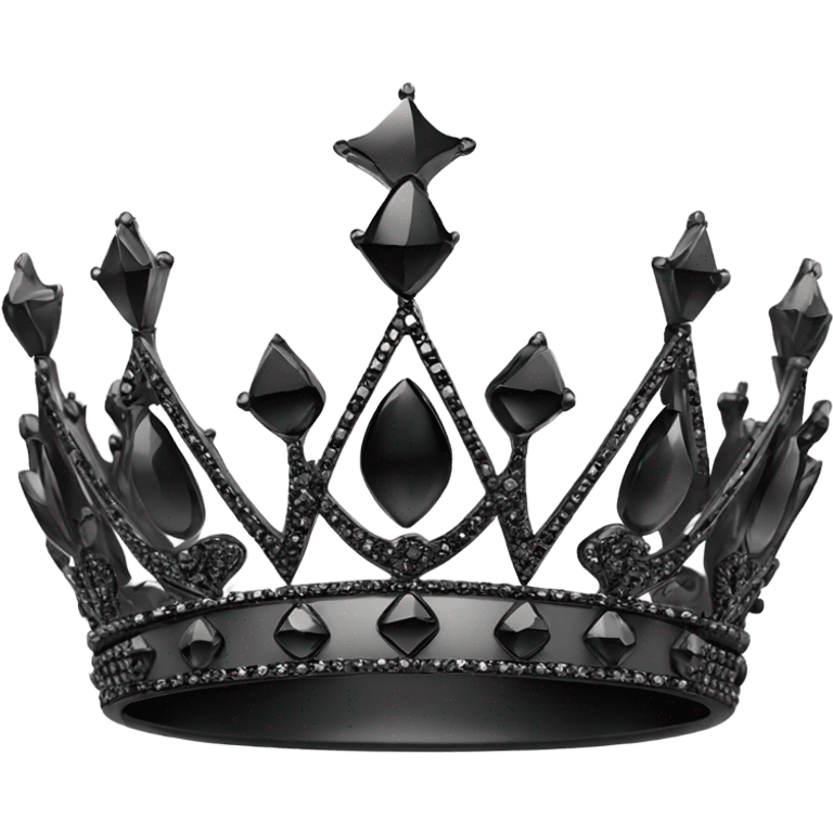 Black crown with black diamonds  emoji