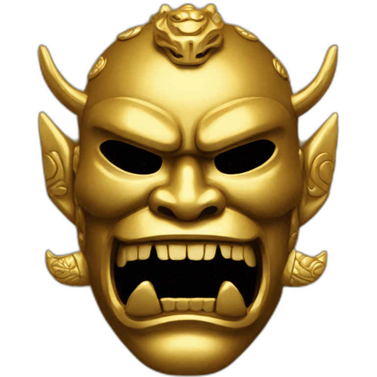 gold japanese oni mask emoji