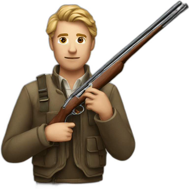 White Hunter with a shotgun emoji