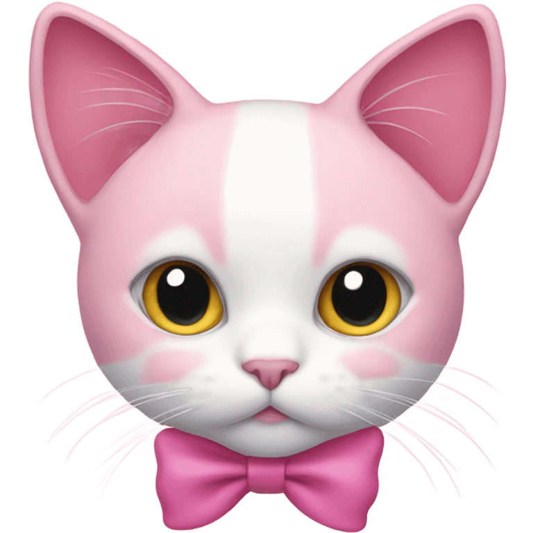 Pink cat with bow emoji