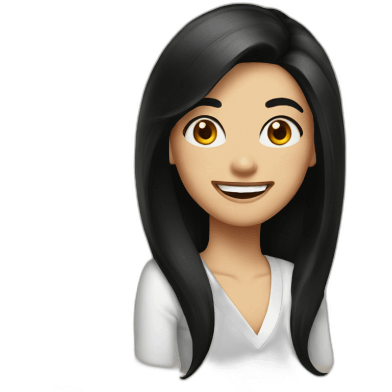 Devil turkish long black hair women smile emoji