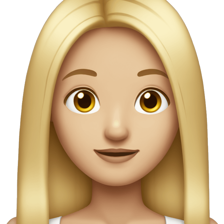 Pretty girl with blonde straight long hair and a middle parting  emoji