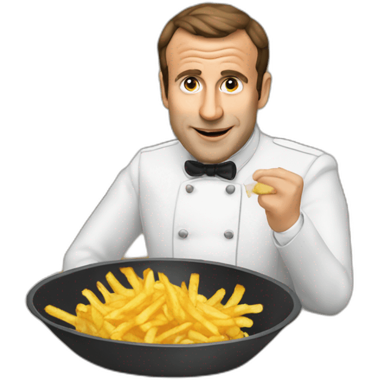 Macron qui mange des frites emoji