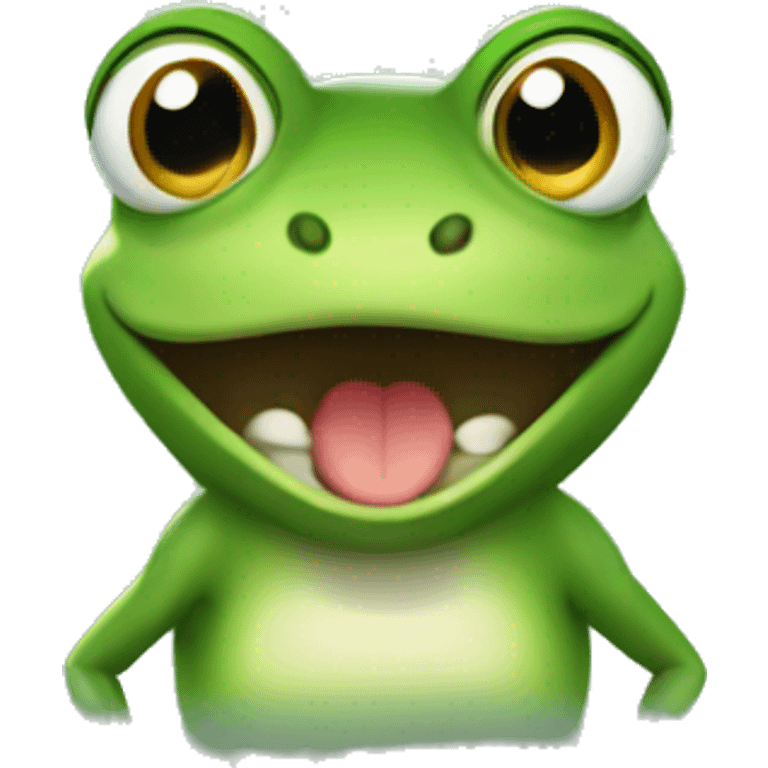 Frog being excited  emoji