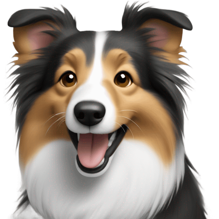 A sheltie smiling emoji