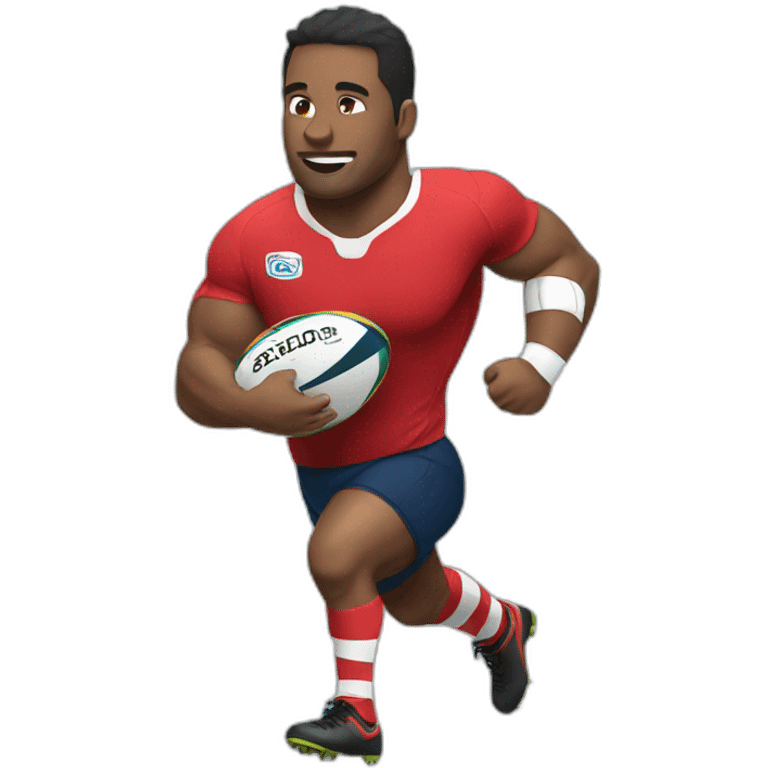 rugby player train emoji