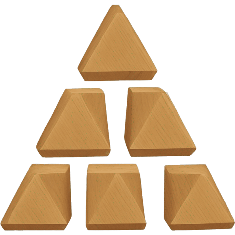 simple 3 wooden blocks that form a triangle once stacked on top of each other emoji