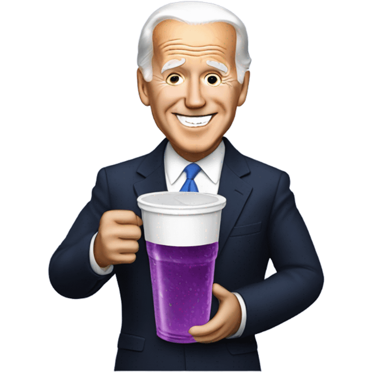 biden with grape soda white cup emoji