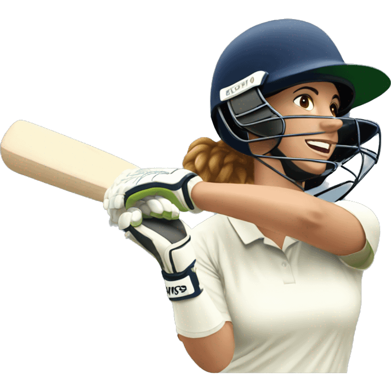 Women Cricketer + bat emoji