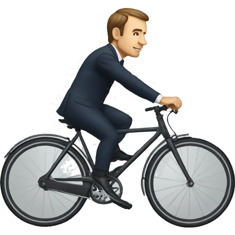 Macron sur un velo emoji