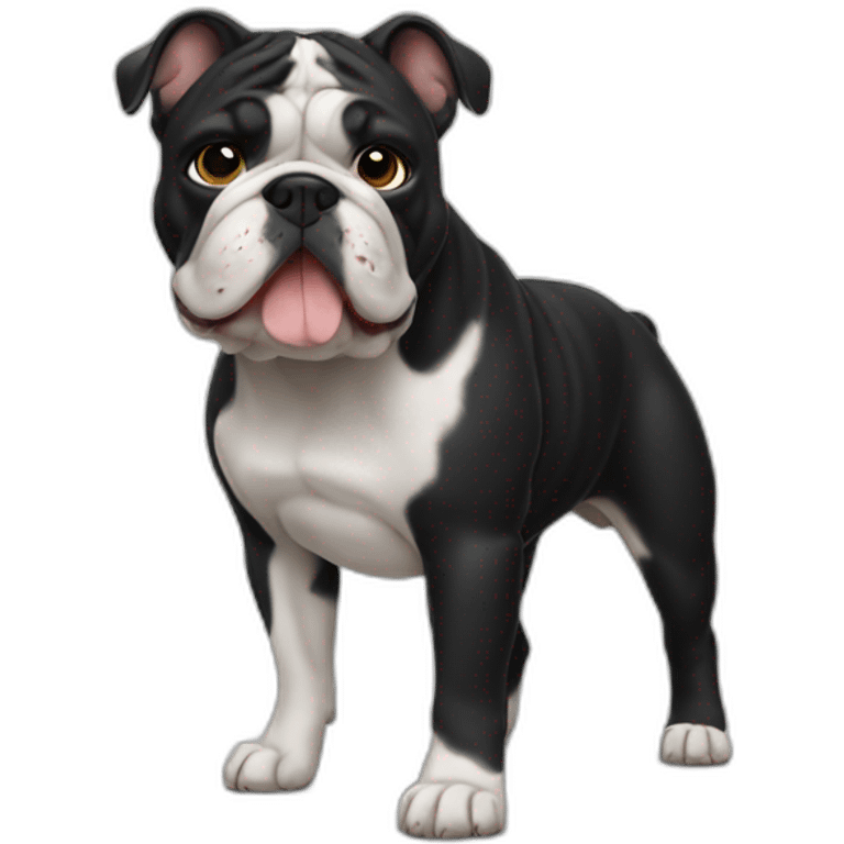 Bulldog French black emoji