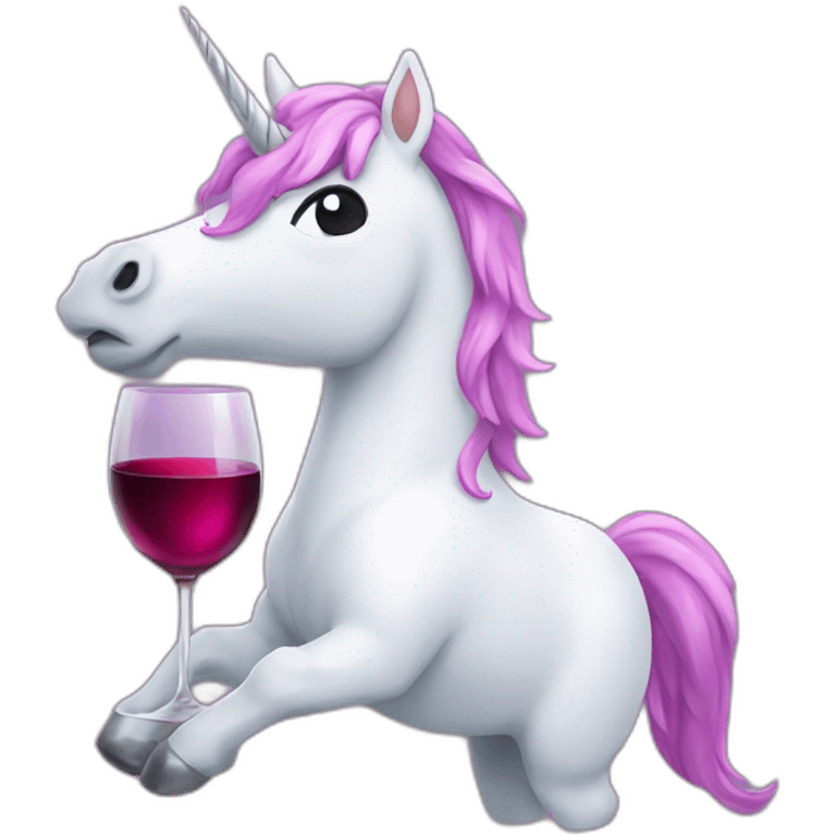 unicorn with glass of wine emoji