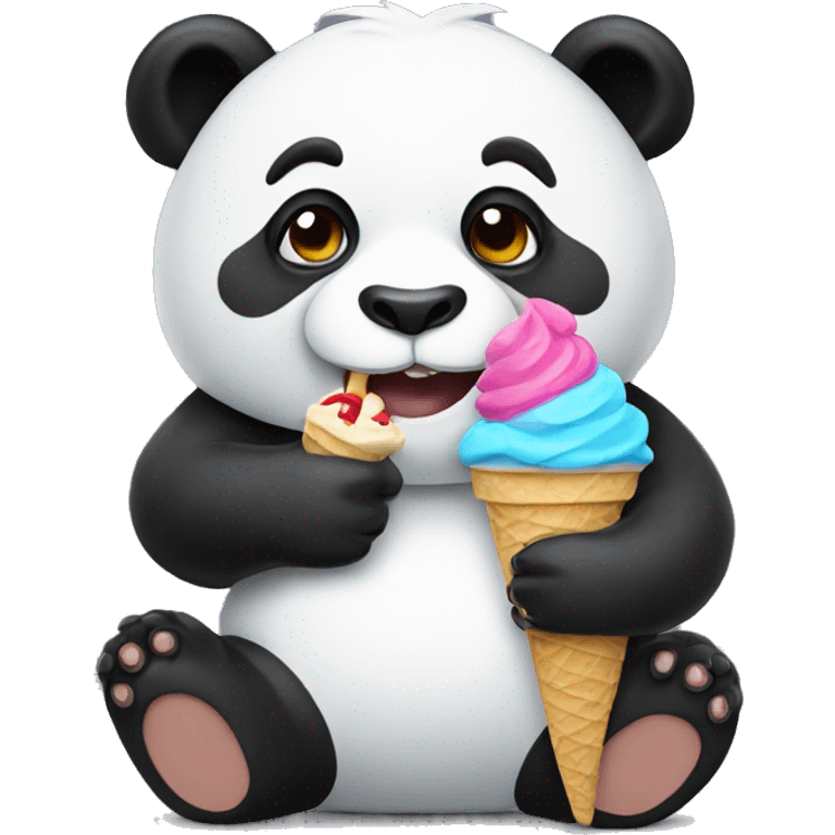 Panda eating ice cream emoji