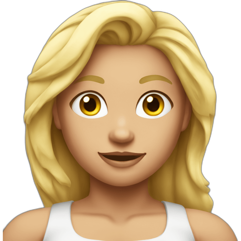 Strong muscle blonde girl emoji