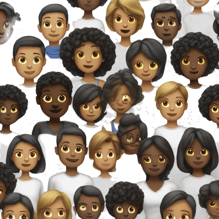 Create an emoji with a black Mom with three kids two girls one boy emoji